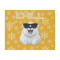 Chill, Polar Bear, Matte Canvas, Stretched 0.75", wall art, snowflakes - yellow