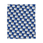 Polar Bear Velveteen Plush Blanket - Dark blue