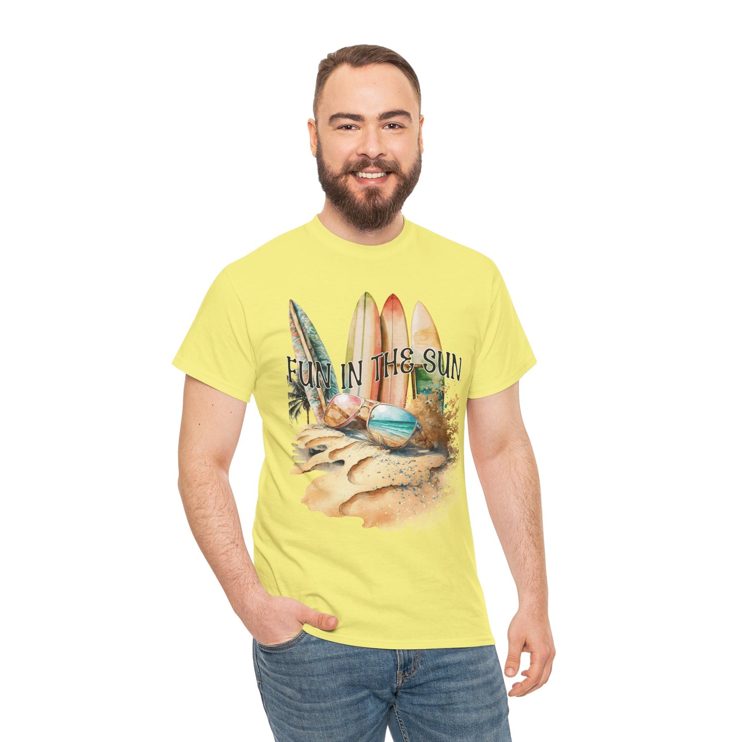 Fun in the Sun Unisex Heavy Cotton Tee, vacation, beach day, weekend getaway