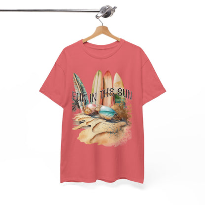 Fun in the Sun Unisex Heavy Cotton Tee, vacation, beach day, weekend getaway