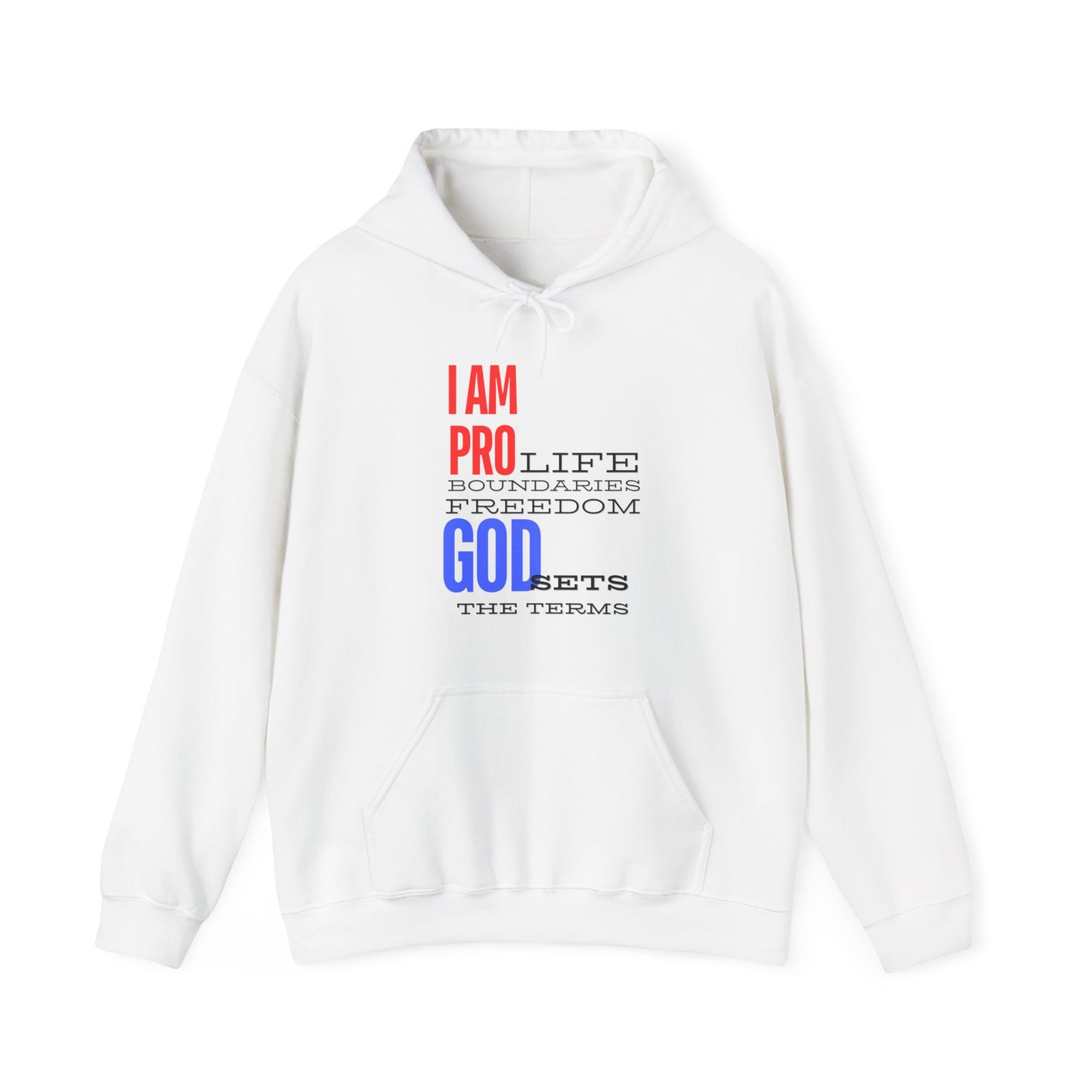 I AM PRO GOD, Unisex Heavy Blend™ Hooded Sweatshirt, life, boundaries, freedom
