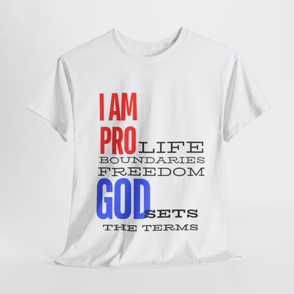 I AM PRO GOD, Unisex Heavy Cotton Tee, life, boundaries, freedom