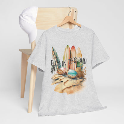 Fun in the Sun Unisex Heavy Cotton Tee, vacation, beach day, weekend getaway