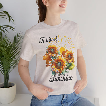 A Bit Of Sunshine Sunflower T-shirt, Bella + Canvas, spring, summer