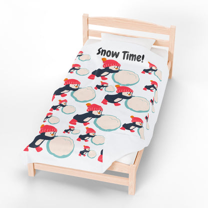 Snow Time Velveteen Plush Blanket