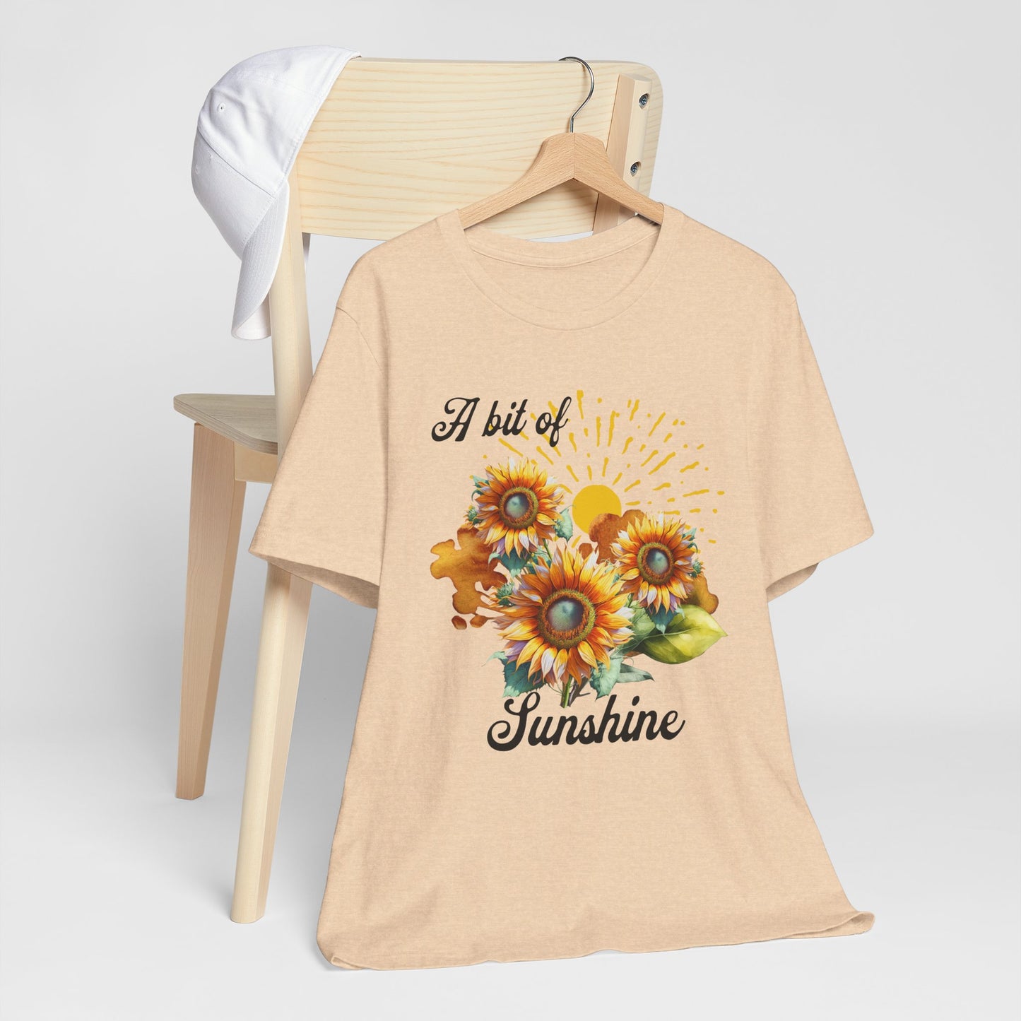 A Bit Of Sunshine Sunflower T-shirt, Bella + Canvas, spring, summer