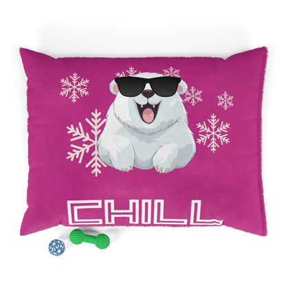 Chill with Polar Bear Pet Bed, Pink