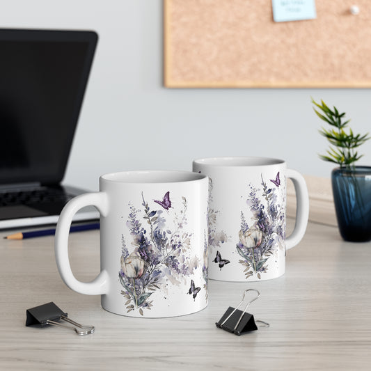 Flowers and Butterflies Mug 11oz