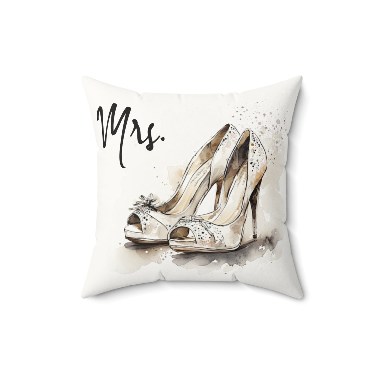 Mrs.' Faux Suede Pillow- vintage design, Wedding, Anniversary, housewarming gift