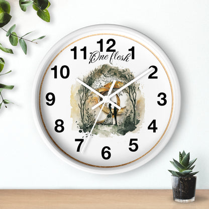 One Flesh Christian Wall Clock with rings, vintage design, wedding, new couple
