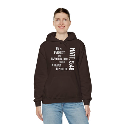 Be Perfect - Matthew 5:48 Unisex Heavy Blend™ Hooded Sweatshirt