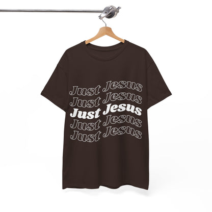 Just Jesus Unisex Heavy Cotton Tee; Christian gift, Witnessing, Faith gift
