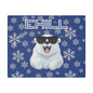 Chill, Polar Bear, Matte Canvas, Stretched 0.75", wall art, snowflakes - blue