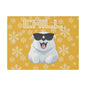 Chill, Polar Bear, Matte Canvas, Stretched 0.75", wall art, snowflakes - yellow
