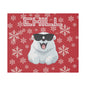 Chill, Polar Bear, Matte Canvas, Stretched 0.75", wall art, snowflakes - red
