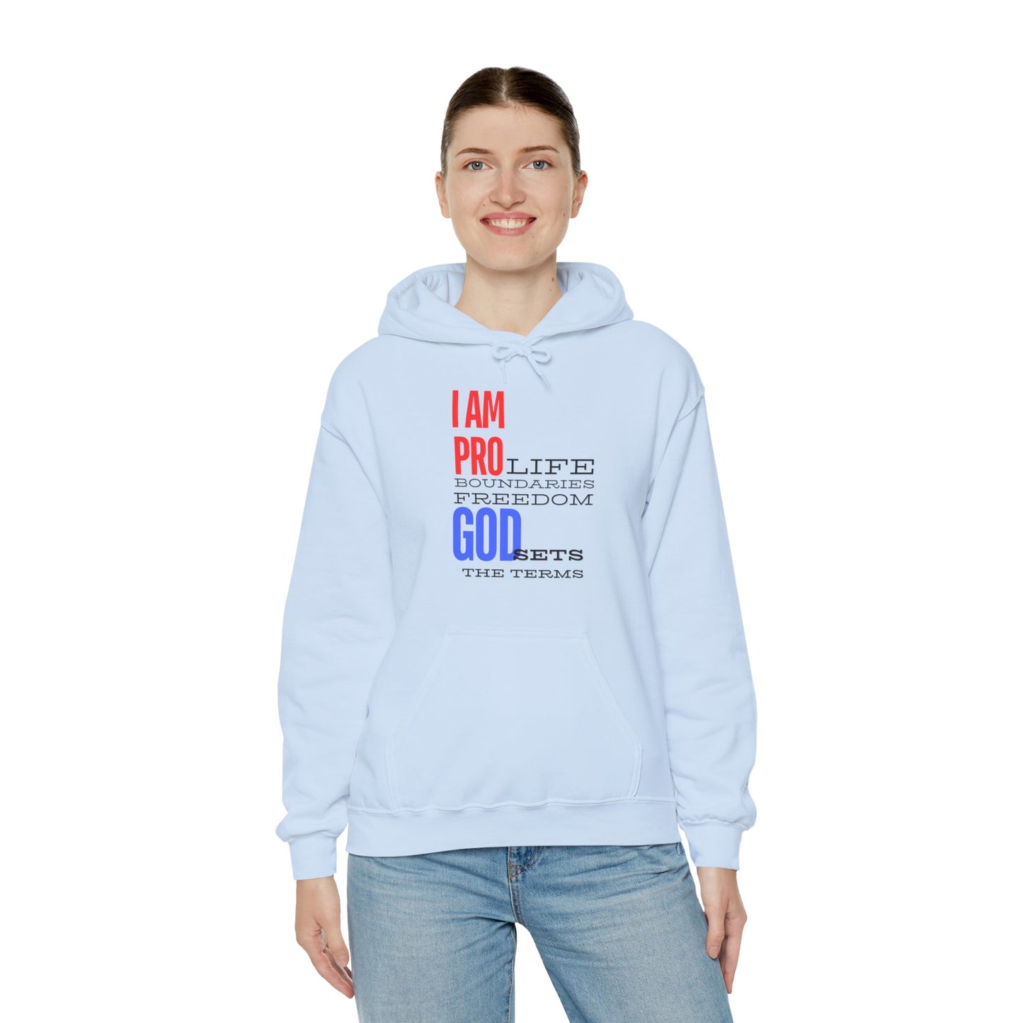 I AM PRO GOD, Unisex Heavy Blend™ Hooded Sweatshirt, life, boundaries, freedom