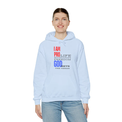 I AM PRO GOD, Unisex Heavy Blend™ Hooded Sweatshirt, life, boundaries, freedom