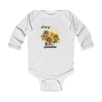 A Little Bit of Sunshine Infant Long Sleeve Bodysuit, sunflower, Christmas,