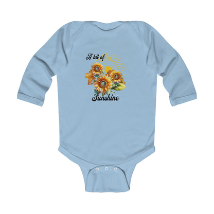 A Little Bit of Sunshine Infant Long Sleeve Bodysuit, sunflower, Christmas,