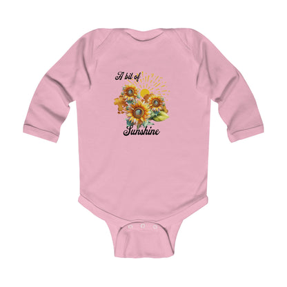 A Little Bit of Sunshine Infant Long Sleeve Bodysuit, sunflower, Christmas,