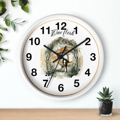 One Flesh Christian Wall Clock with rings, vintage design, wedding, new couple
