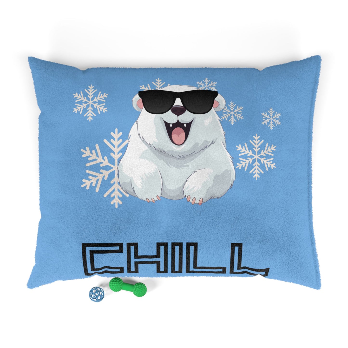 Chill with Polar Bear Pet Bed, Light Blue