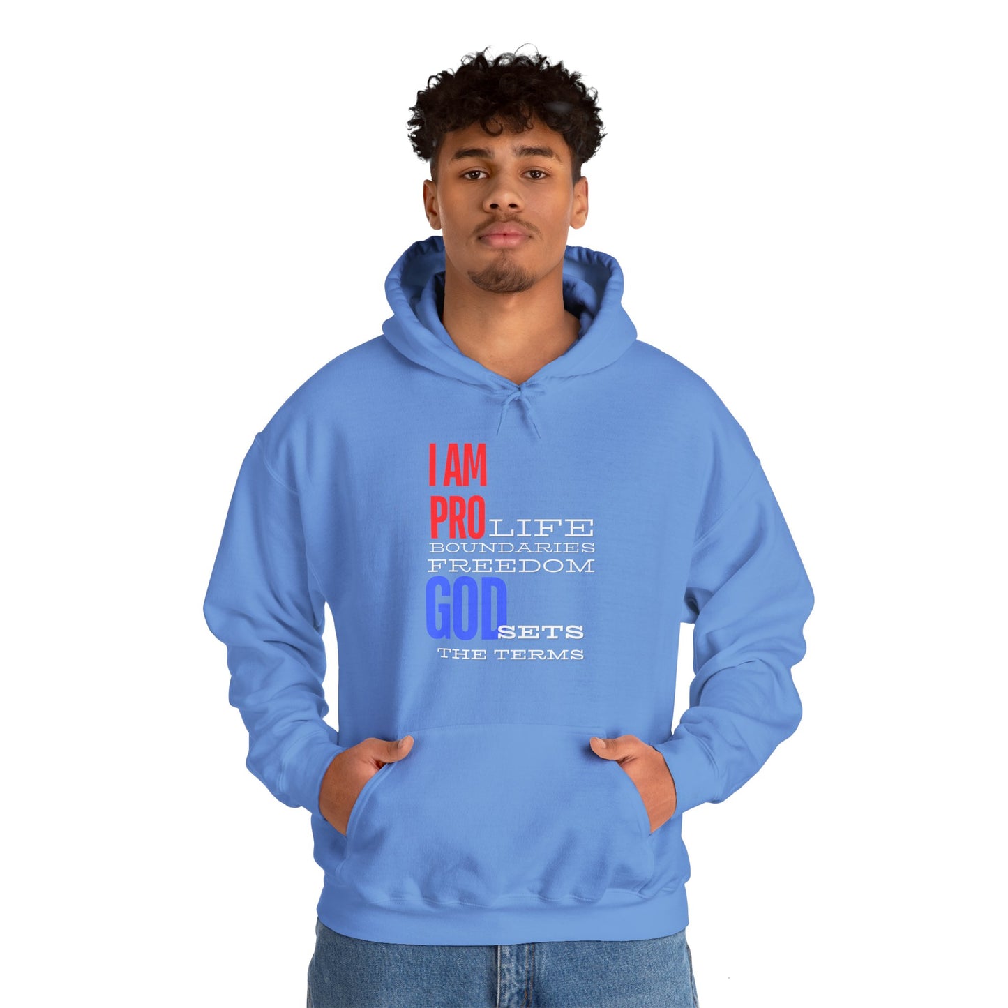 I AM PRO GOD, Unisex Heavy Blend™ Hooded Sweatshirt, life, boundaries, freedom