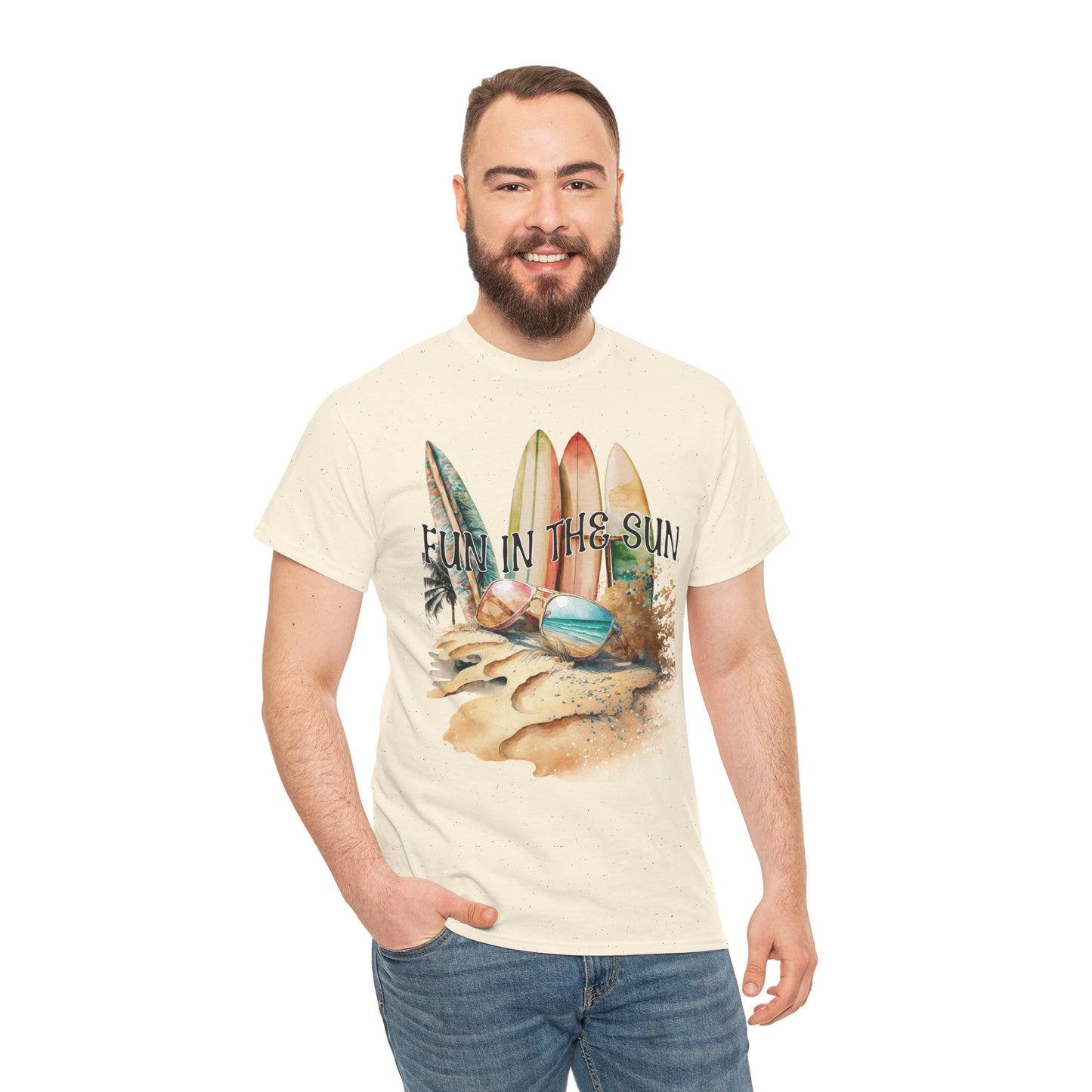 Fun in the Sun Unisex Heavy Cotton Tee, vacation, beach day, weekend getaway