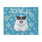 Chill, Polar Bear, Matte Canvas, Stretched 0.75", wall art, snowflakes