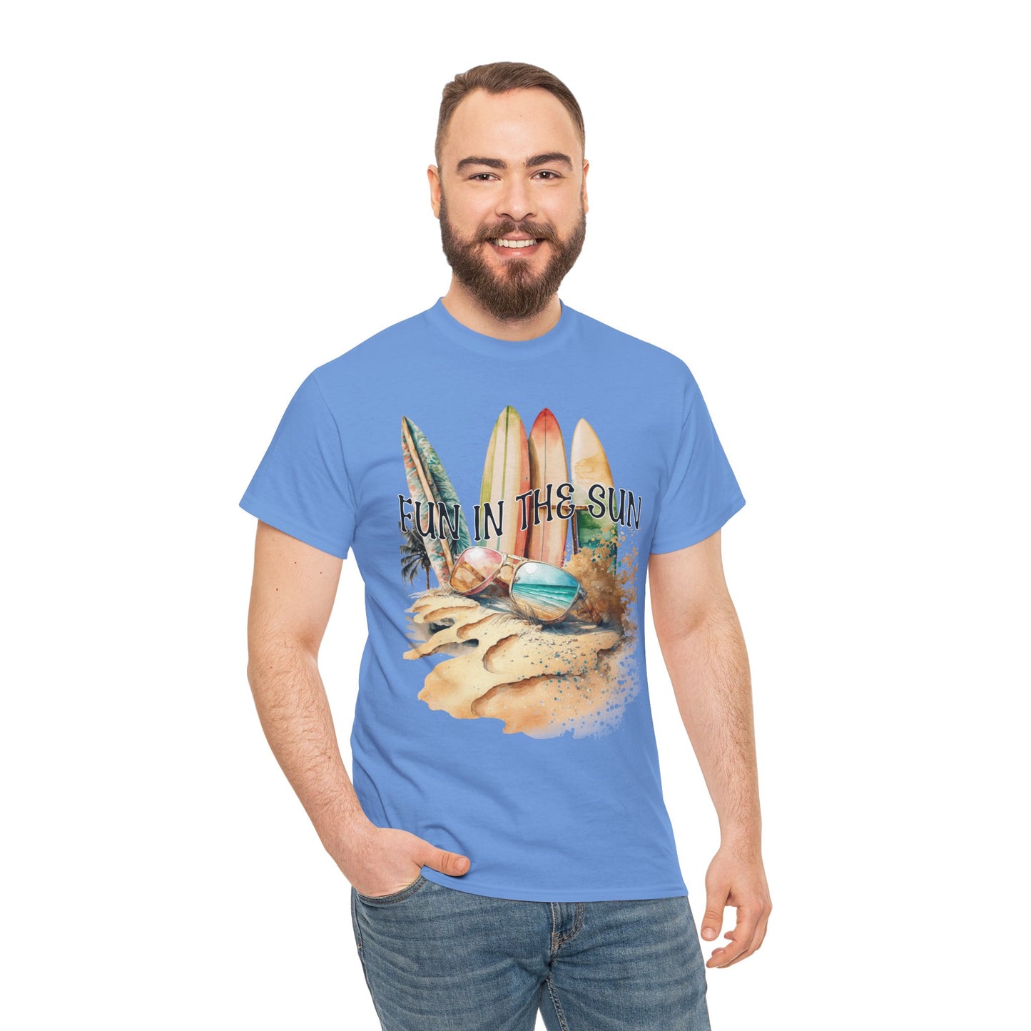 Fun in the Sun Unisex Heavy Cotton Tee, vacation, beach day, weekend getaway