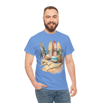 Fun in the Sun Unisex Heavy Cotton Tee, vacation, beach day, weekend getaway