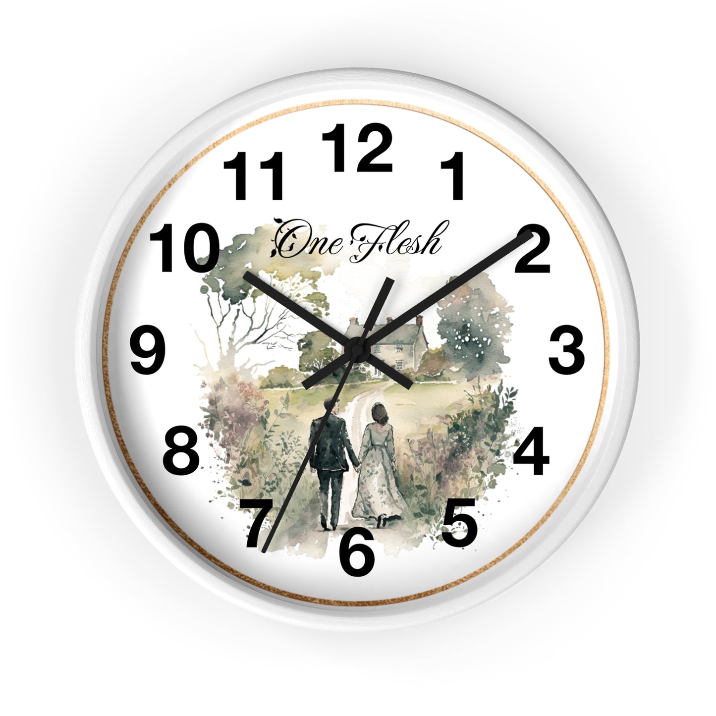 One Flesh Wall Clock, Christian, housewarming, new couple, vintage, wedding,