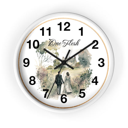 One Flesh Wall Clock, Christian, housewarming, new couple, vintage, wedding,