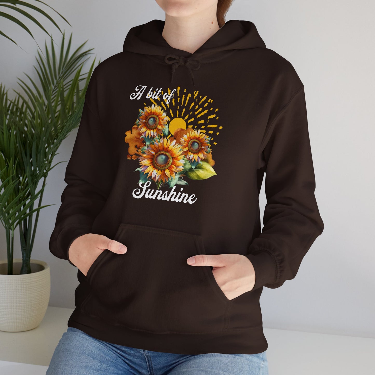 A Bit Of Sunshine hoodie with sunflowers, gift for her