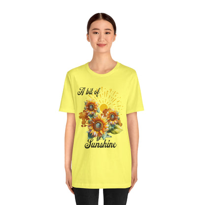 A Bit Of Sunshine Sunflower T-shirt, Bella + Canvas, spring, summer