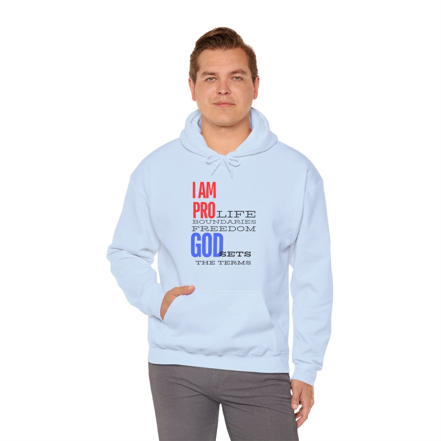 I AM PRO GOD, Unisex Heavy Blend™ Hooded Sweatshirt, life, boundaries, freedom