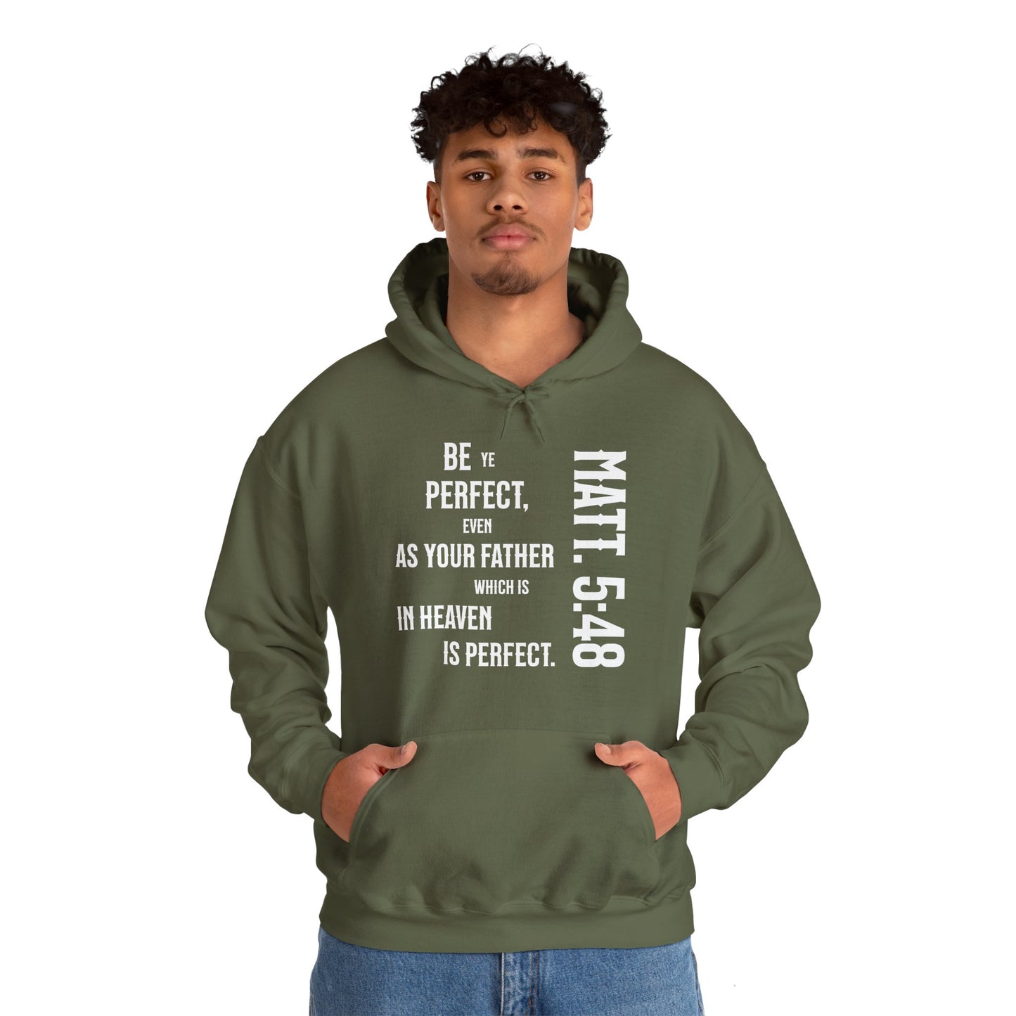 Be Perfect - Matthew 5:48 Unisex Heavy Blend™ Hooded Sweatshirt