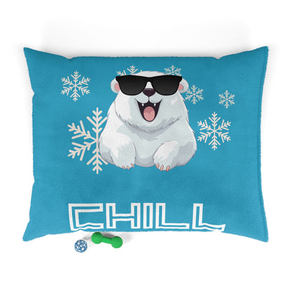 Chill with Polar Bear Pet Bed, Turquoise