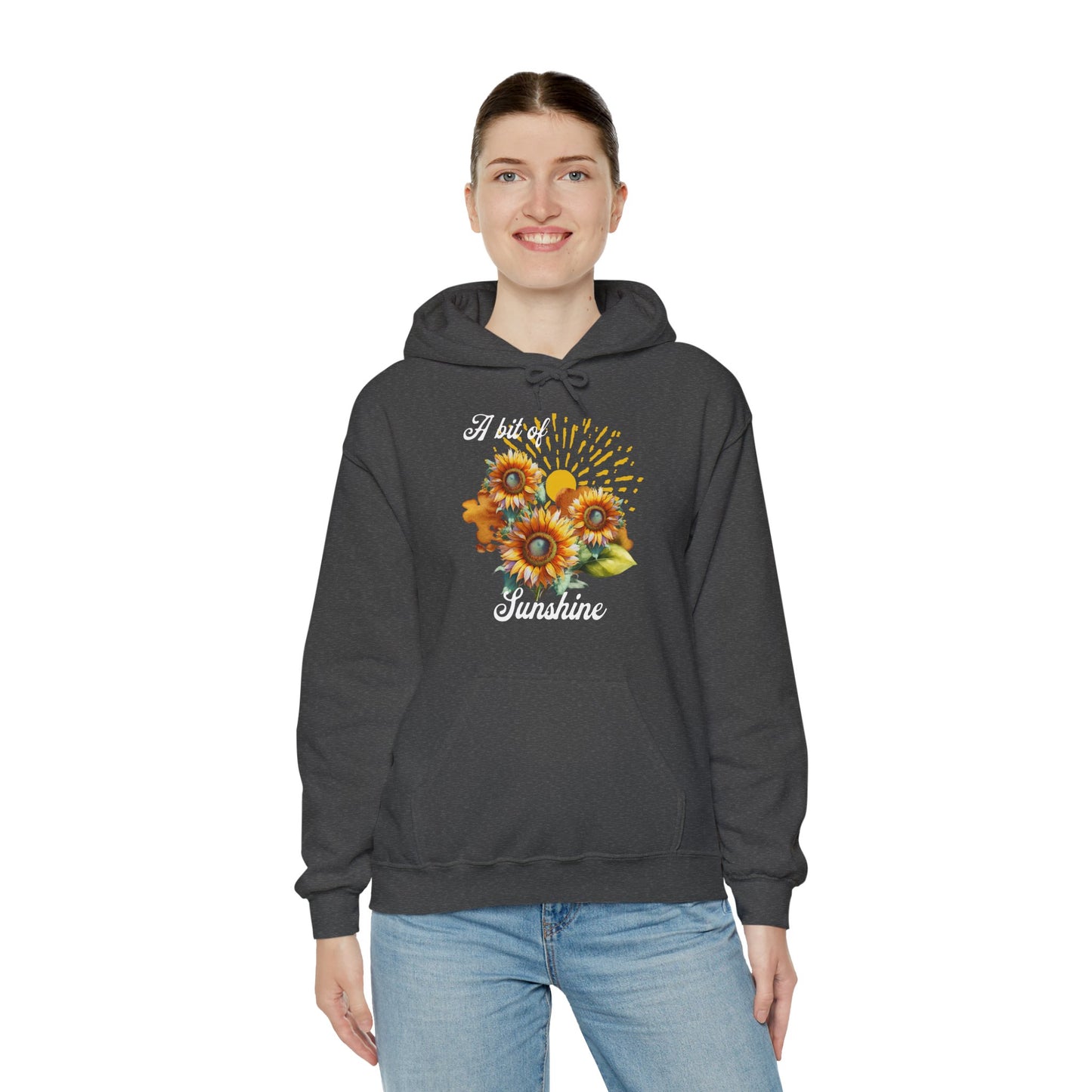 A Bit Of Sunshine hoodie with sunflowers, gift for her