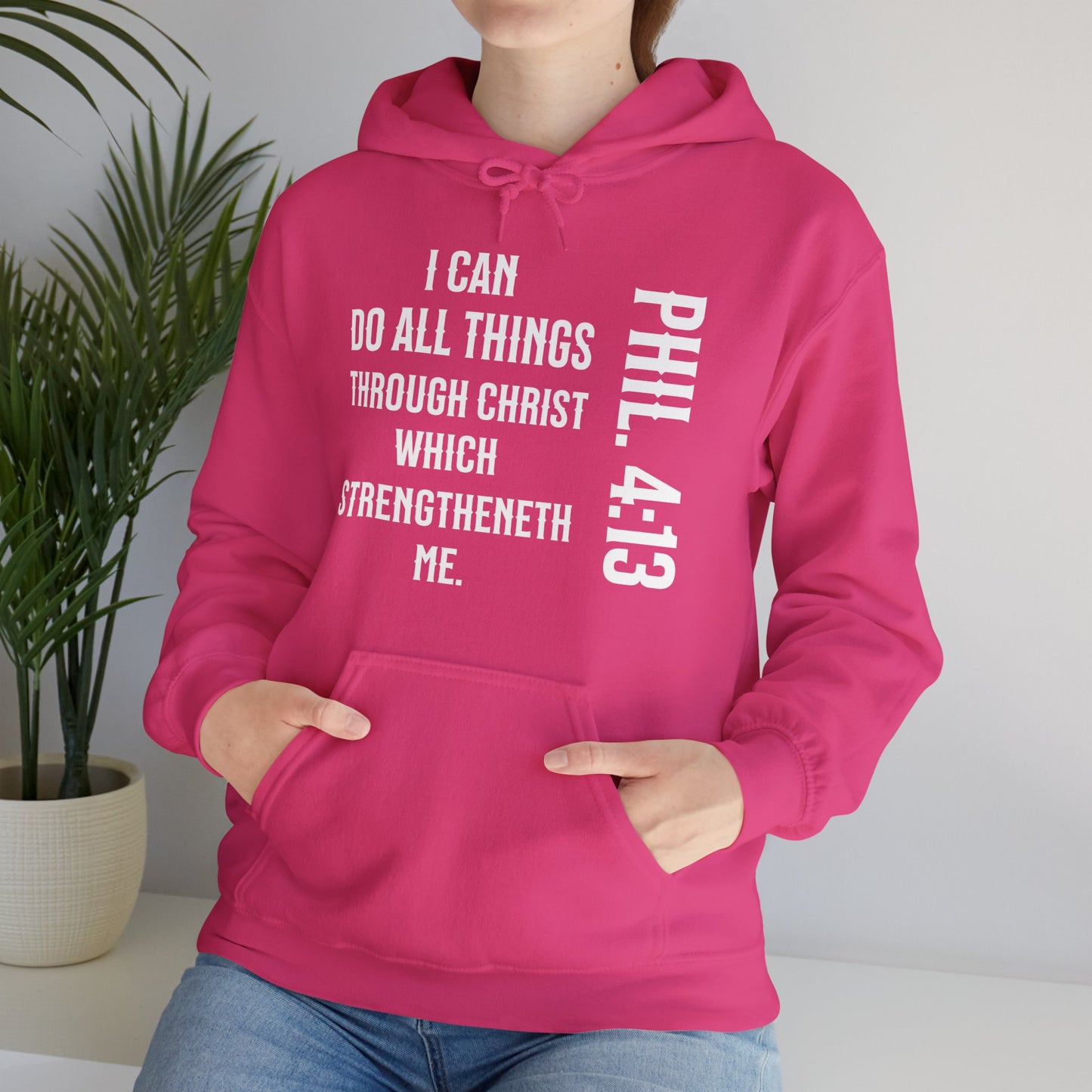 All Things Through Christ Philippians 4:13 Unisex Heavy Blend™ Hooded Sweatshirt