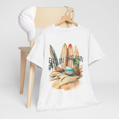 Fun in the Sun Unisex Heavy Cotton Tee, vacation, beach day, weekend getaway