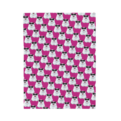 Polar Bear Velveteen Plush Blanket - Pink