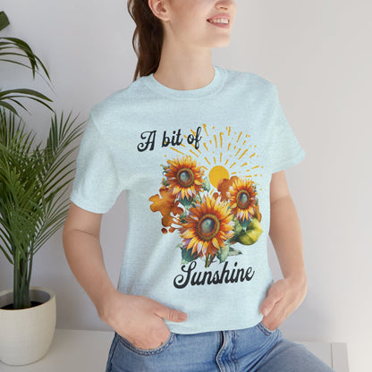 A Bit Of Sunshine Sunflower T-shirt, Bella + Canvas, spring, summer