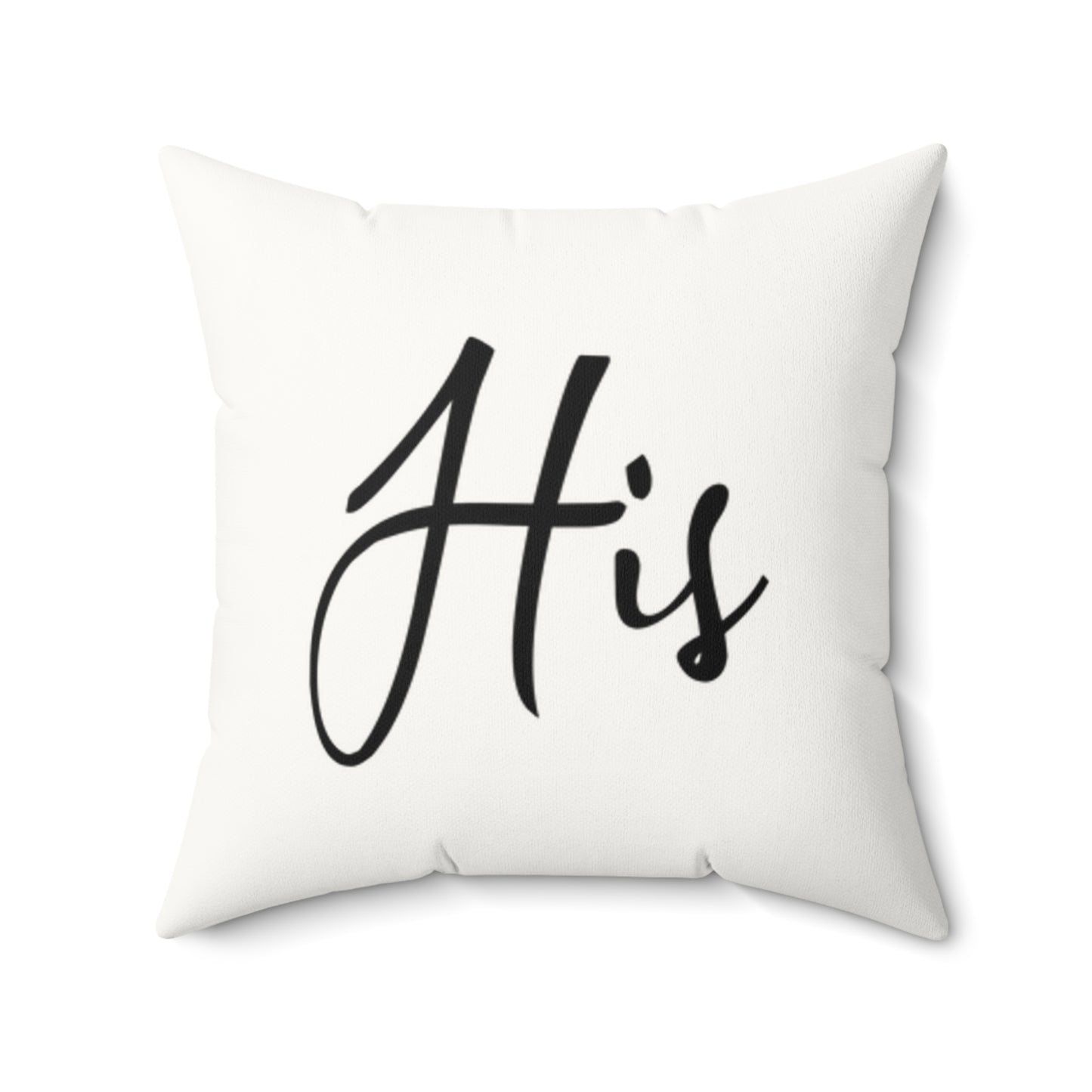 Mr.' Faux Suede Pillow- vintage design, Wedding, Anniversary, ('His' on back)
