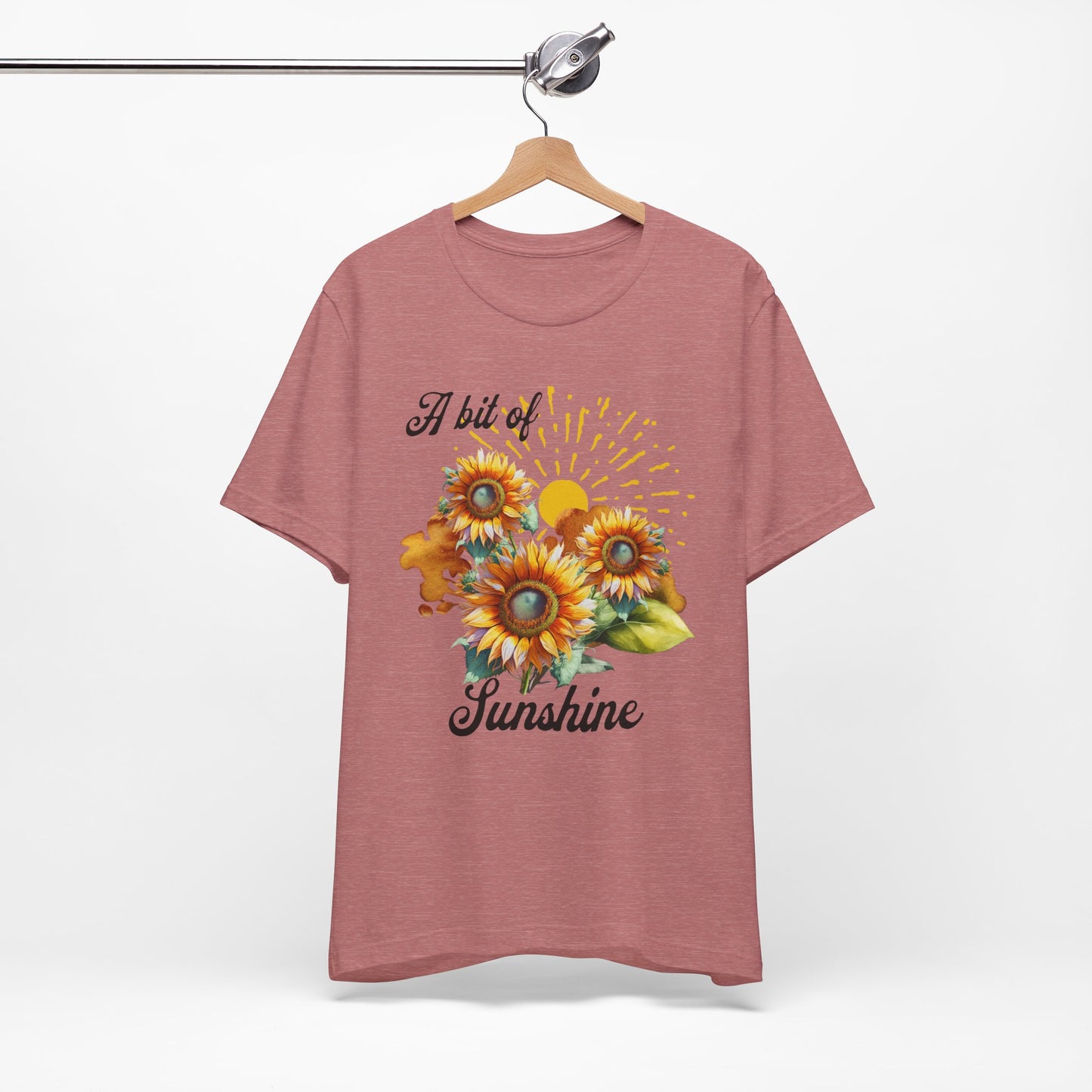 A Bit Of Sunshine Sunflower T-shirt, Bella + Canvas, spring, summer