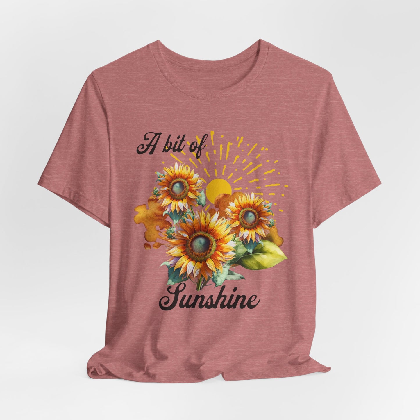 A Bit Of Sunshine Sunflower T-shirt, Bella + Canvas, spring, summer