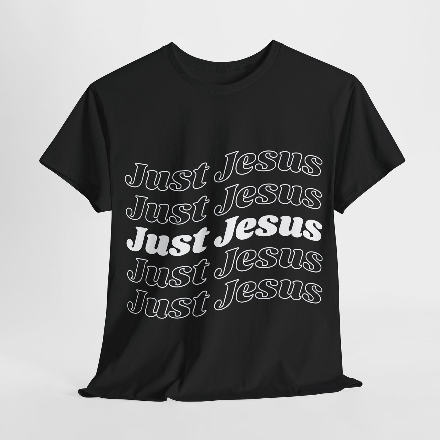 Just Jesus Unisex Heavy Cotton Tee; Christian gift, Witnessing, Faith gift