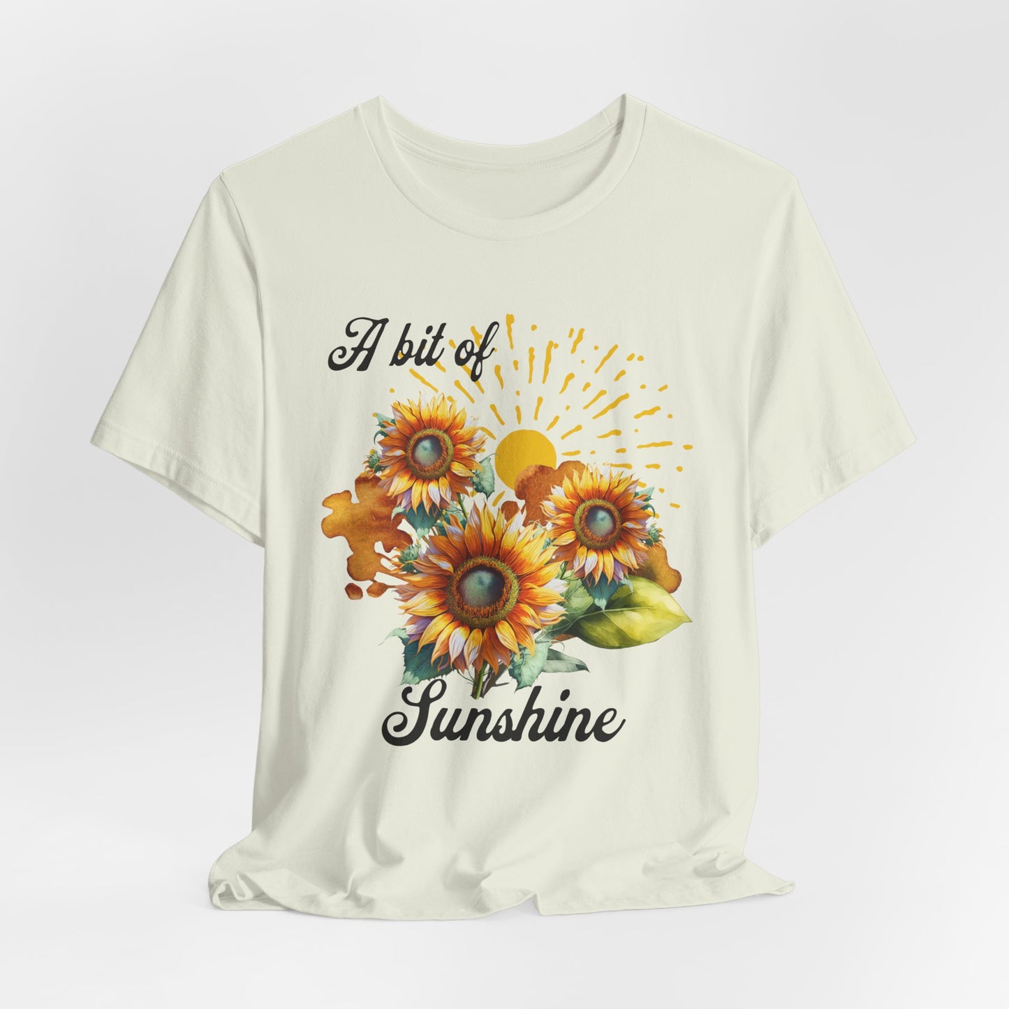 A Bit Of Sunshine Sunflower T-shirt, Bella + Canvas, spring, summer
