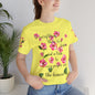 To Everything There Is A Season Pink Flowers, sleeve design, Bella+Canvas, T-shirt, spring