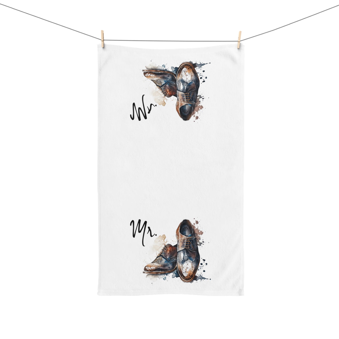 Mr. Hand Towel; new couple, vintage housewarming gift, wedding, shoes